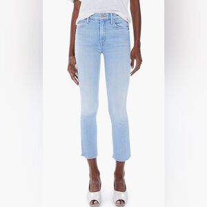 MOTHER the dazzler raw hem crop slim jeans
